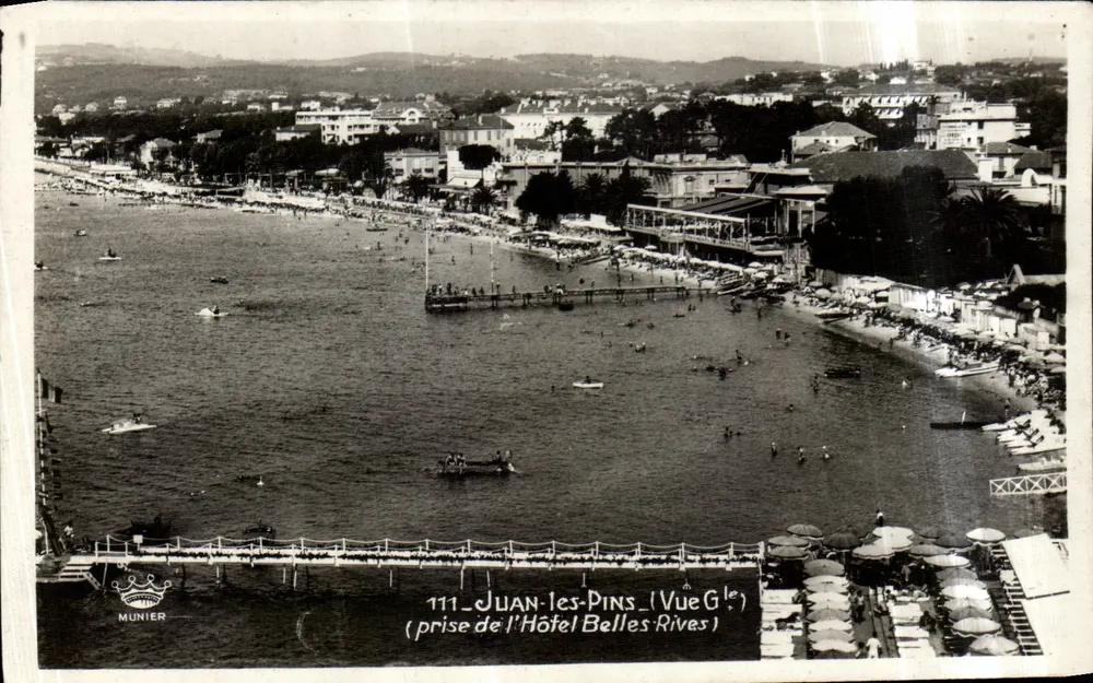 Juan-les-Pins — Allgemeiner Blick vom Hotel Belles-Rives — Éditions Dant Munier, n°111 - Vorderseite