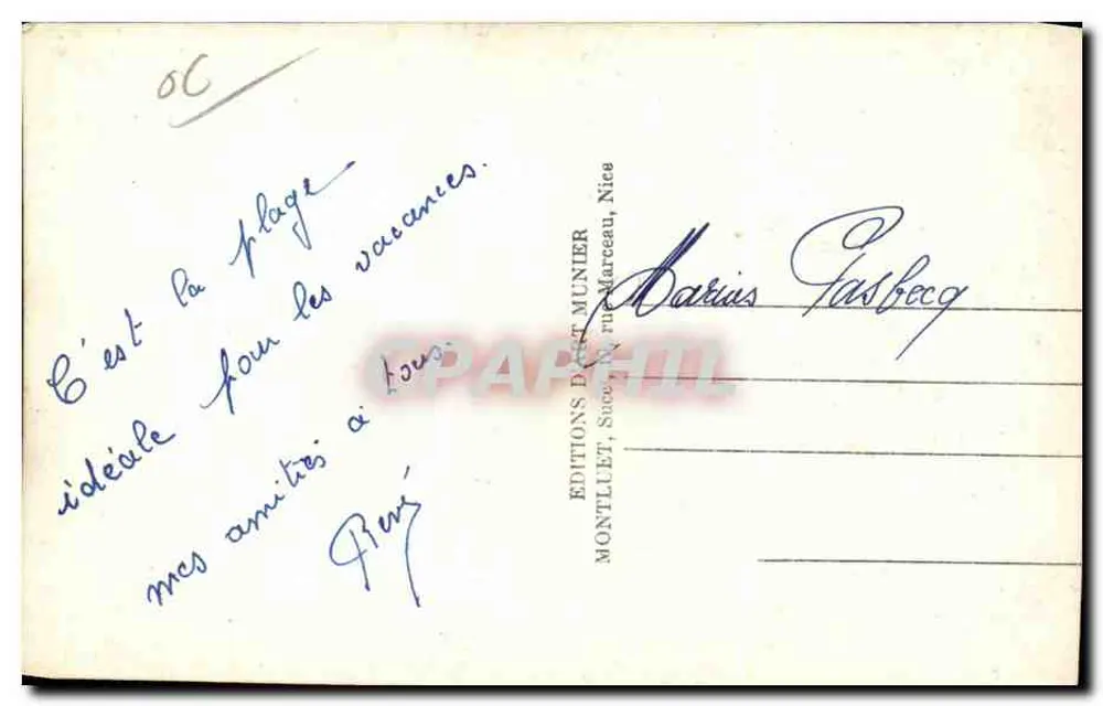 Juan-les-Pins — Allgemeiner Blick vom Hotel Belles-Rives — Éditions Dant Munier, n°111 - Rückseite