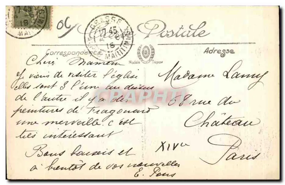 Grasse — A Igreja — A Torre — LL. — N° 36 - Verso