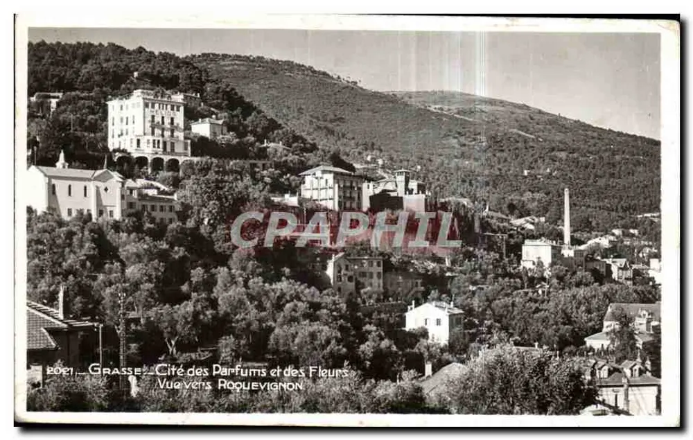 Grasse — Cidade dos Perfumes e das Flores — Vista para Roquevignon - Frente