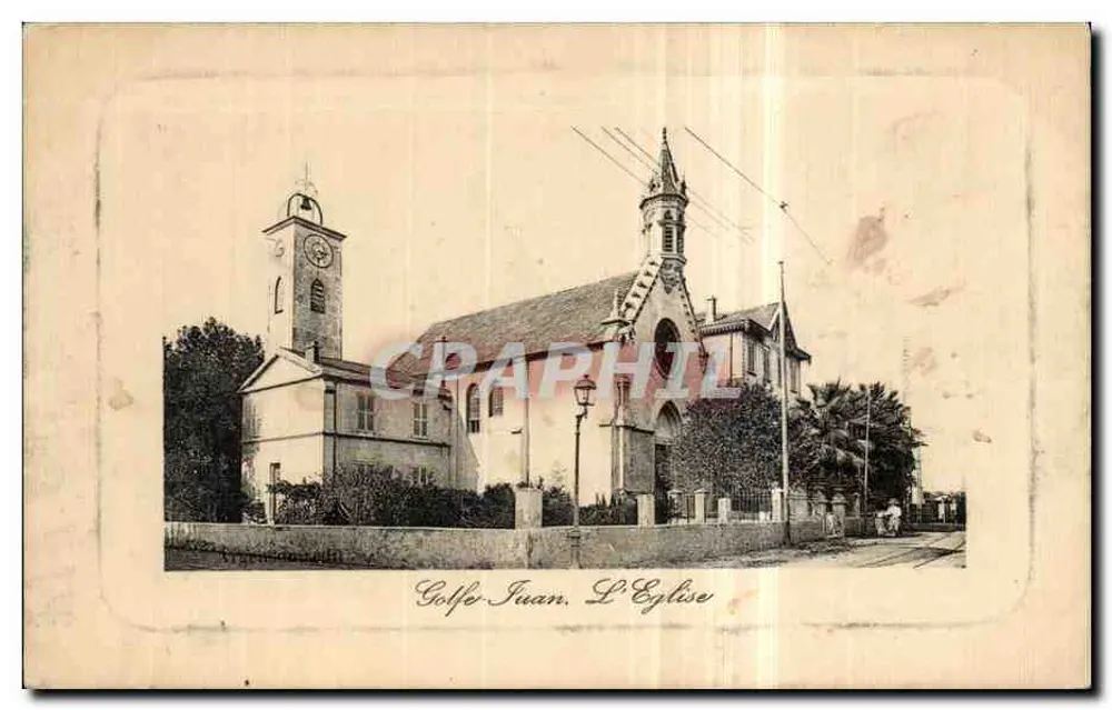 Golfe-Juan. L'Église — éditeur impr. sur la carte, n° de série non lisible - Frente