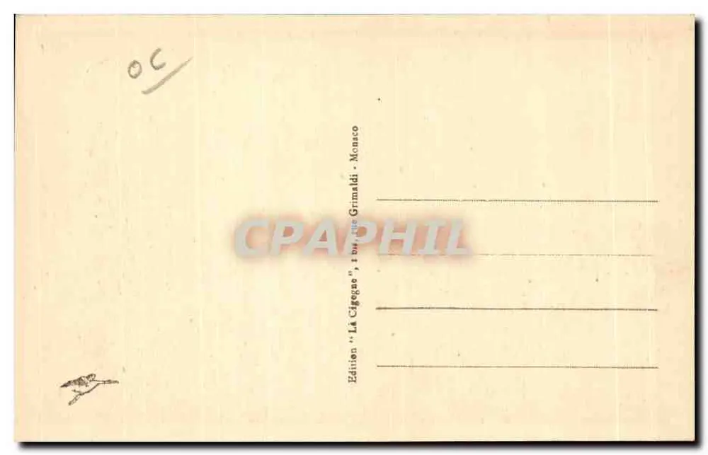 EZE - Vila - Uma Rua pitoresca — Edição 'La Cigegue', Grimaldi, Mônaco, n° 333 - Verso