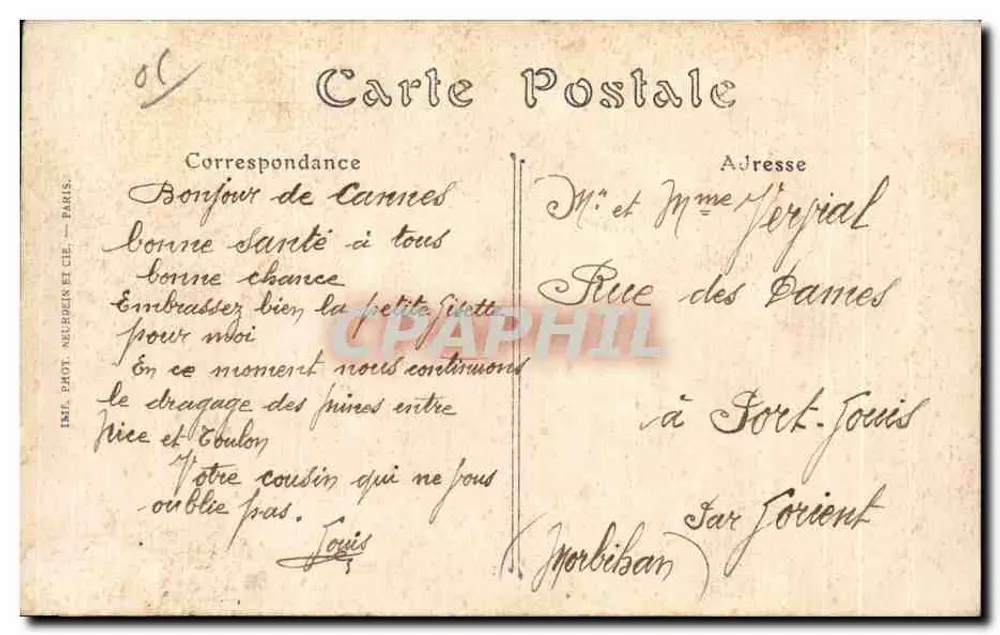 CANNES (Alpes-Maritimes) — Das Hotel Carlton und die Promenade der Croisette — ND. Foto. - Rückseite