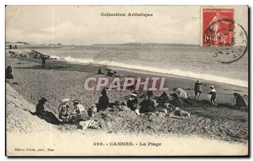 CANNES - A Praia — Coleção Artística — Edição Gilheta, fot. Nica, n°498 - Frente