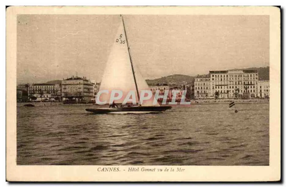 CANNES - Blick auf das Hotel Gonnet vom Meer — Editions E.-H. CARON, Cannes - Vorderseite