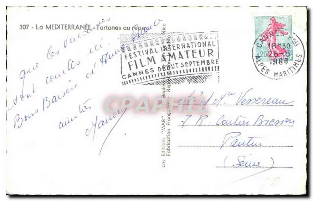 Tartanes in Ruhe — Cannes, Frankreich — Les Éditions Françaises - Rückseite