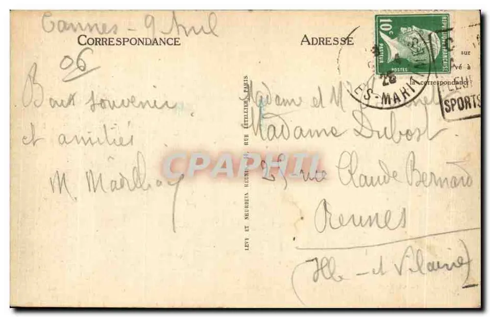 CANNES - Ansicht vom Mont-Chevalier - LL - Selecta - Rückseite
