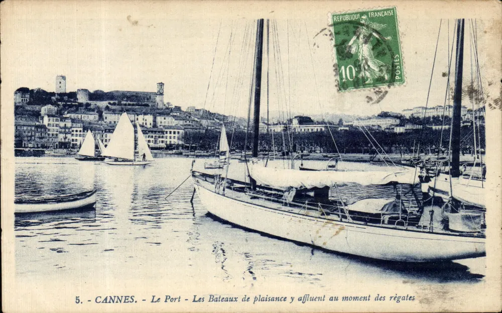 CANNES - Der Hafen - Die Freizeitboote strömen während der Regatten herein — Verlag IMPRIMÉ SUR LA CARTE n°5 - Vorderseite