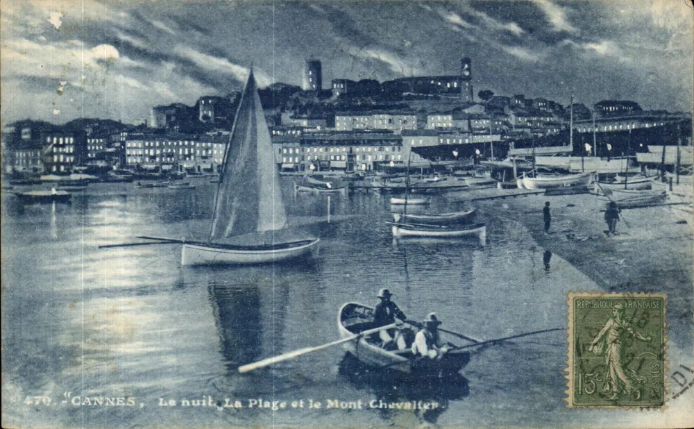 Cannes, Nacht, Strand und Mont-Chevalier — Verleger G. Béletta, Nr. 470 - Vorderseite