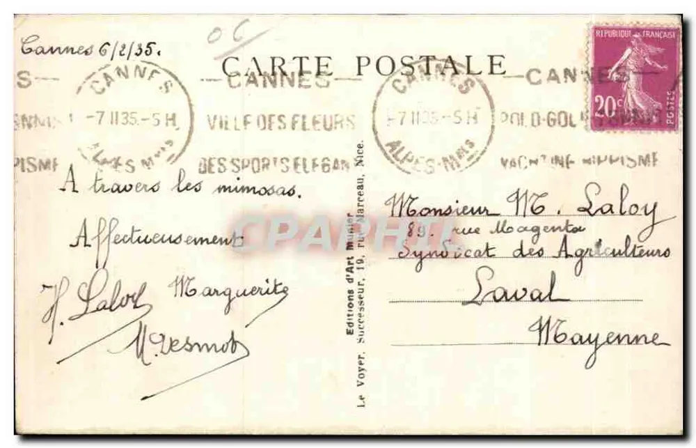 Cannes — Visão geral — Photo Munter, n°166 - Verso
