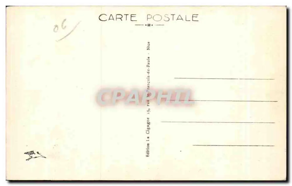 CANNES — Der Hafen und der Mont Chevalier — Édition La Cigogne, Nice - Rückseite