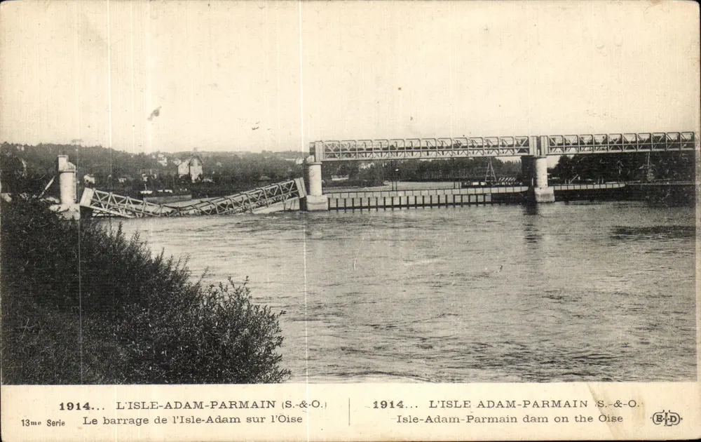 L'Isle-Adam-Parmain — Stauwerk auf der Oise — S.&O. 13. Serie - Vorderseite