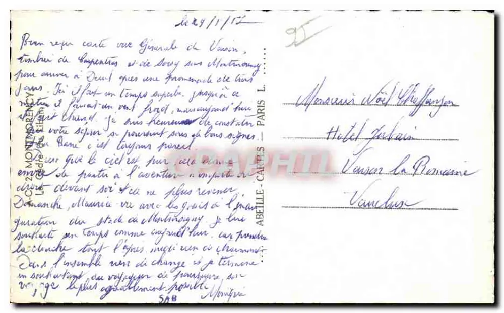 एक बड़ा पेड़ पार्क में — प्रकाशक ABEILLE-CARTES - पेरिस - संख्या 548 - पीछे