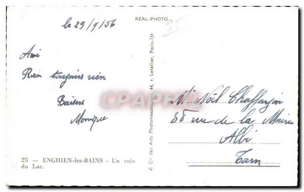 Enghien-les-Bains — Ein Stück des Sees — Cap - Rückseite