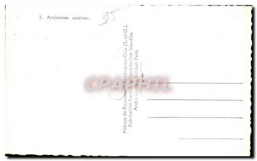 Alte Küchen — Abtei Royaumont — André Locohé, Verlag - Rückseite