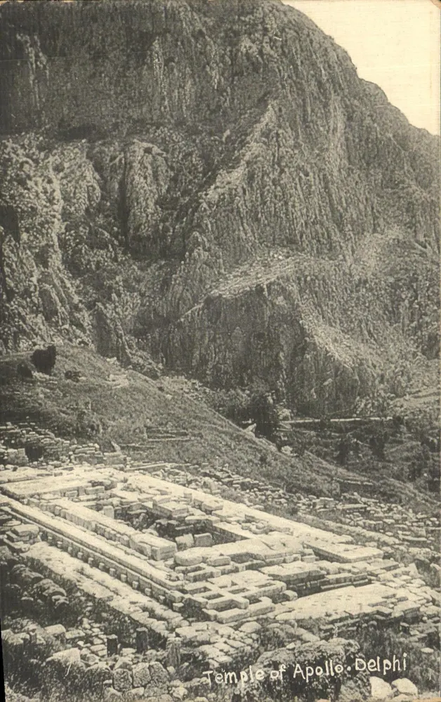 Kaplica Apolona w Delphach — Wydawca: ENGL. PHOTO C° B.P. ATHENS - Awers