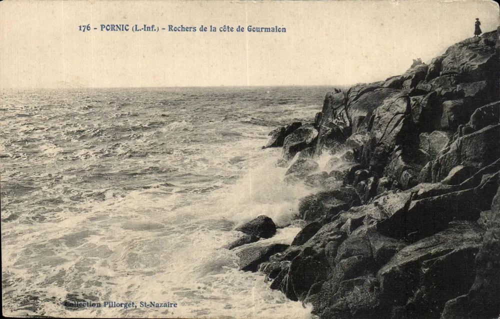 Pornic (unter links) — Felsen der Küste Gourmalon — Sammlung Pillorget, St-Nazaire - Vorderseite