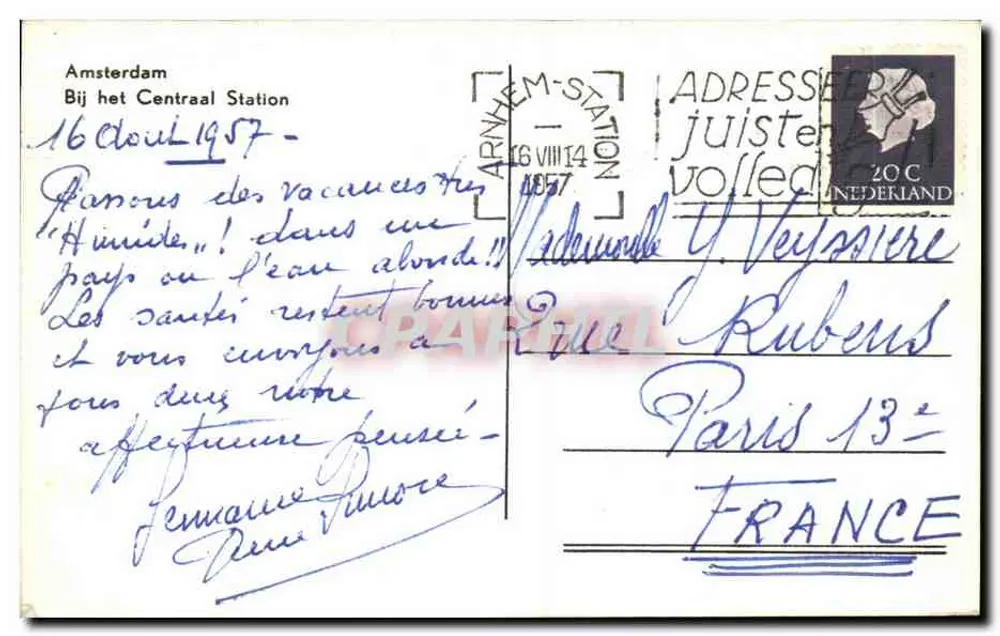 Amsterdã — Bij het Centraal Station — editor desconhecido - Verso