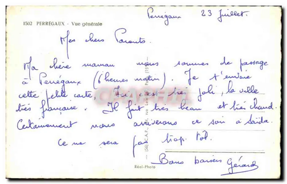 Péregeaux — Vue générale — Perregaux - Verso