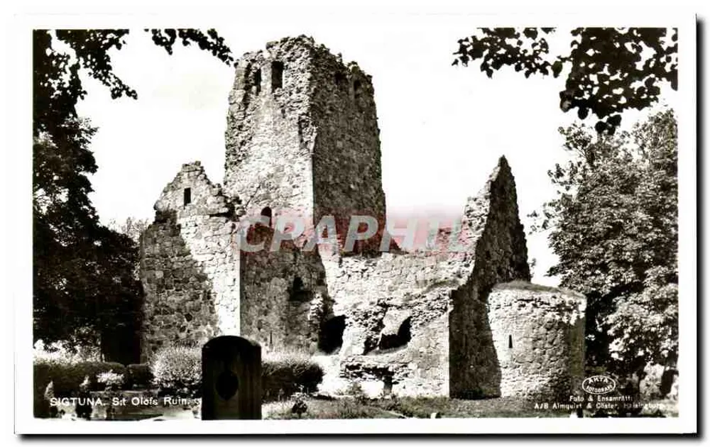 Sigtuna. St Olafs Ruinen — mittelalterliche Ruinen — A/JB Almqvist & Cöster, Sigtuna - Vorderseite