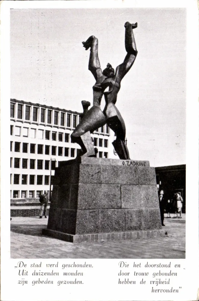 Rotterdam — Denkmal « Mai 1940 - Die zerstörte Stadt » — O. Zadkine - Vorderseite