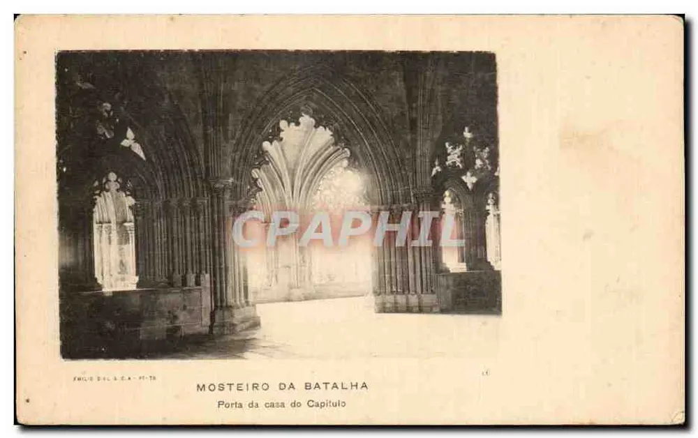 Mosteiro da Batalha — Porta da casa do Capítulo — Editor Emílio Del à C.A. - nº 78 - Frente