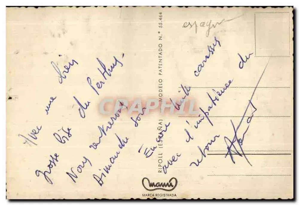Danseuse espagnole — scène de corrida — éditeur Ripoll, n° 55.464 - Verso