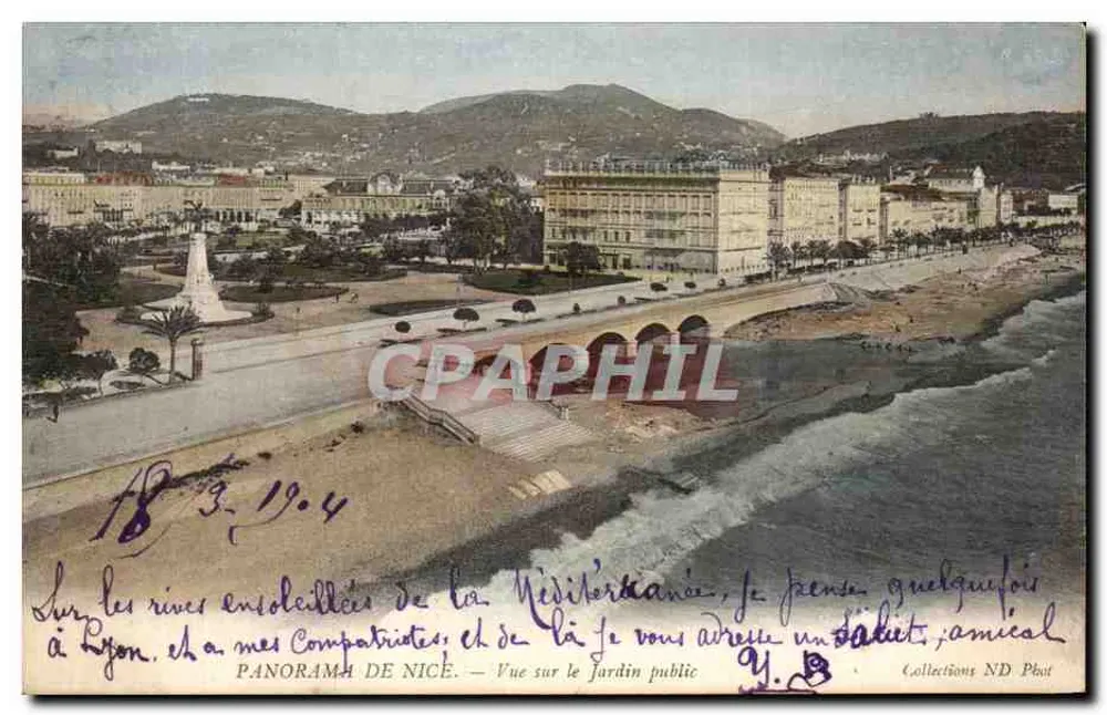 Panorama de Nice — Vue sur le jardin public — Collections ND Phot - Recto