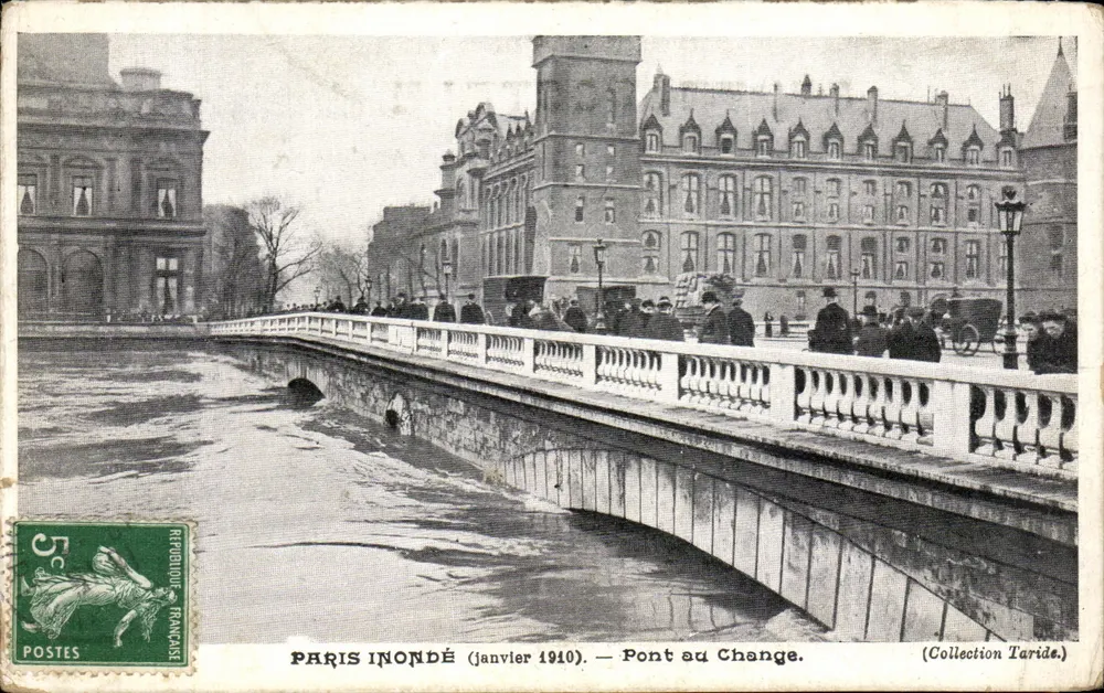 Paris überschwemmt — Januar 1940 — Pont au Change — Sammlung Taride - Vorderseite