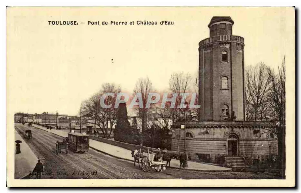 Toulouse — Ponte de Pedra e Castelo da Água — Editor Cazes, Toulouse, n° 36 - Frente