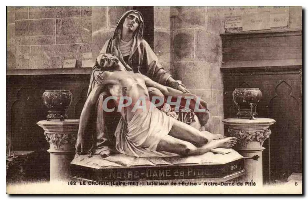 Le Croisic (Loire-Inf.) — Innenraum der Kirche — Notre-Dame de Pittlé — Statue der Pietà - Vorderseite