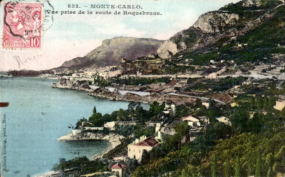 Monte-Carlo — Aussicht vom Roquebrune-Weg — Gilette-Edition, Nizza, Nr. 852 - Vorderseite