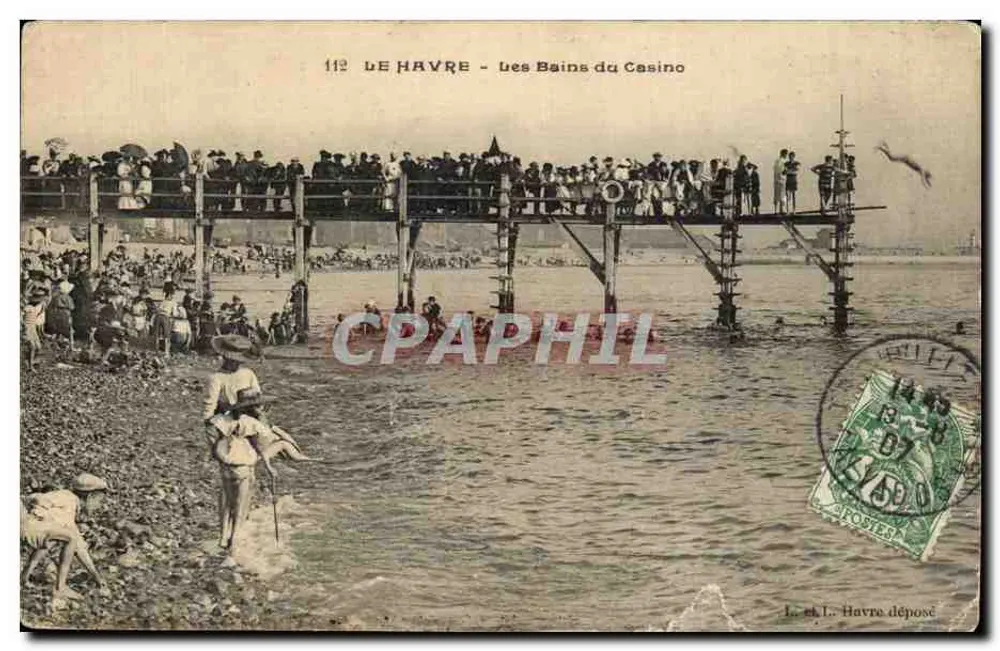 Le Havre — Les Bains du Casino — éditeur L. et L. Havre déposé - Frente