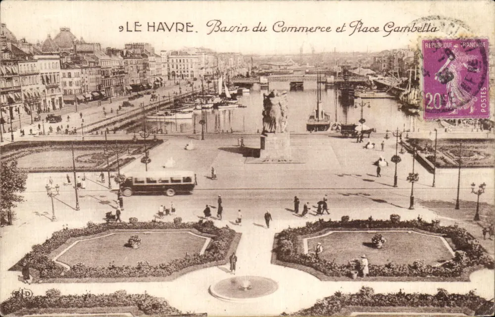 Le Havre. Bassin du Commerce und Place Gambetta — unbekannter Verleger, Seriennummer nicht sichtbar - Vorderseite