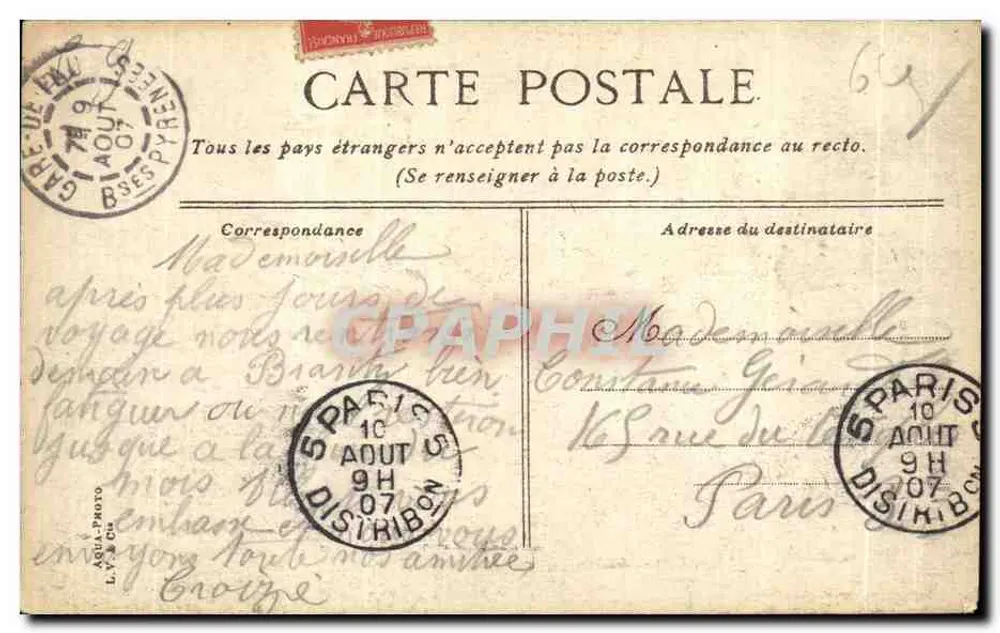 Jardim botânico de Paris — estufas e edifícios — editor L.V. & Cie - Verso