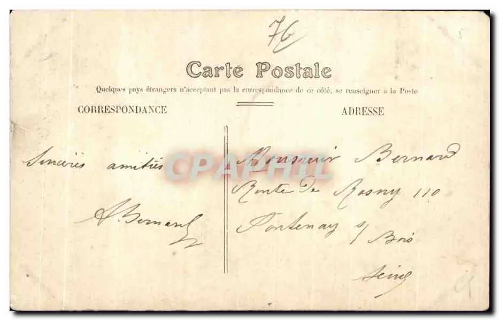 Le Pain de Sucre in Sainte-Adresse — Le Havre — Unbekannter Verlag, Nr. 34 - Rückseite