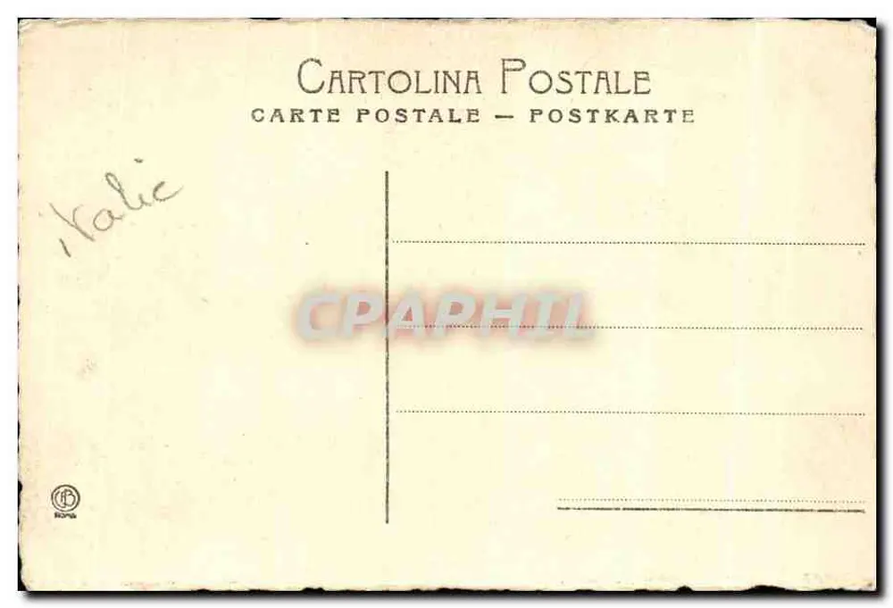 Campagna Romana - Vespero — scène de bergerie avec troupeau de moutons et deux pins, éditeur Vincenzo Bossi tel. Roma, N.90 - Rückseite