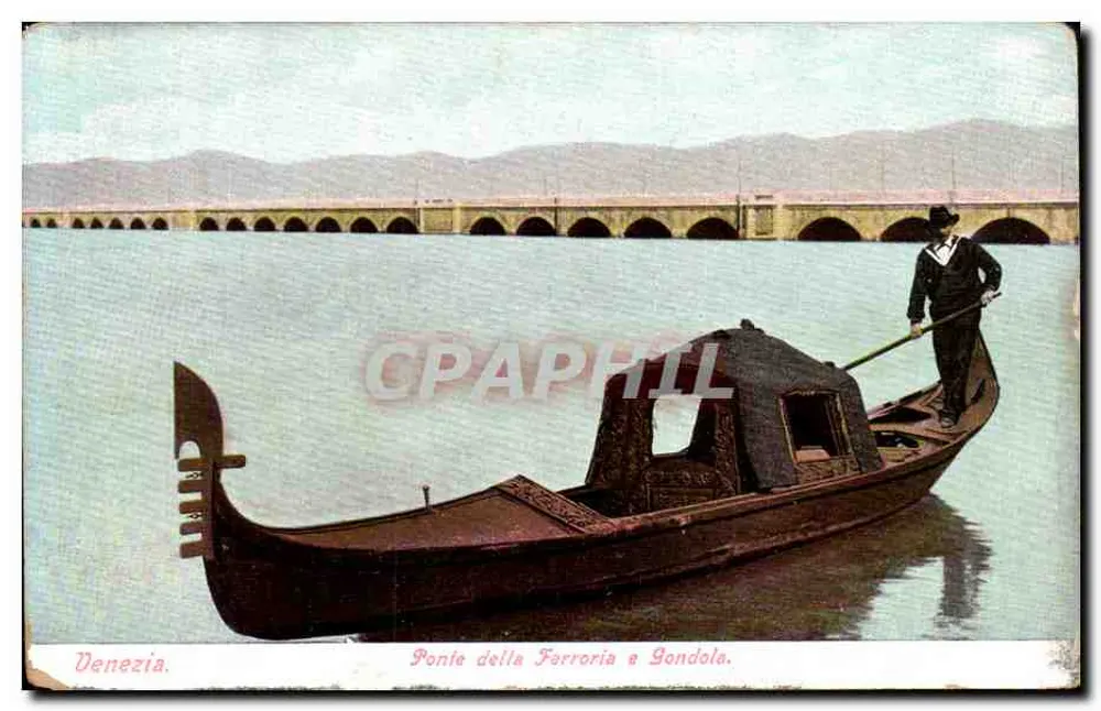 Veneza. Ponte della Ferroria e Gondola. - Frente