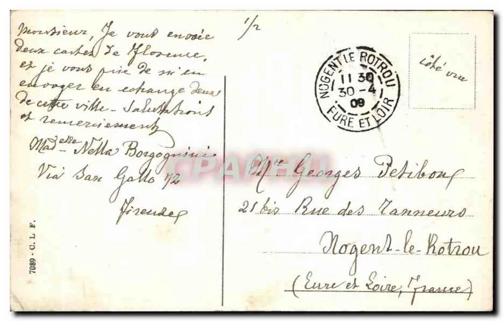 Firenze - Cascine - Monument au Prince Indien — éditeur inconnu, n° de série non visible - Verso