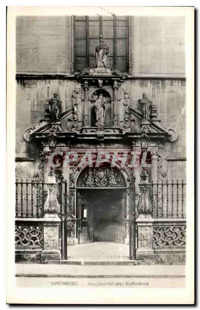 Luxemburg — Hauptportal der Kathedrale — Verlag E. Schäfer - Vorderseite