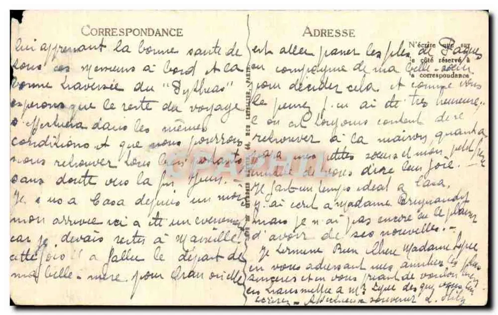 Casablanca — Hotel Excelsior (Delaporte, arq.) — LL. - Verso