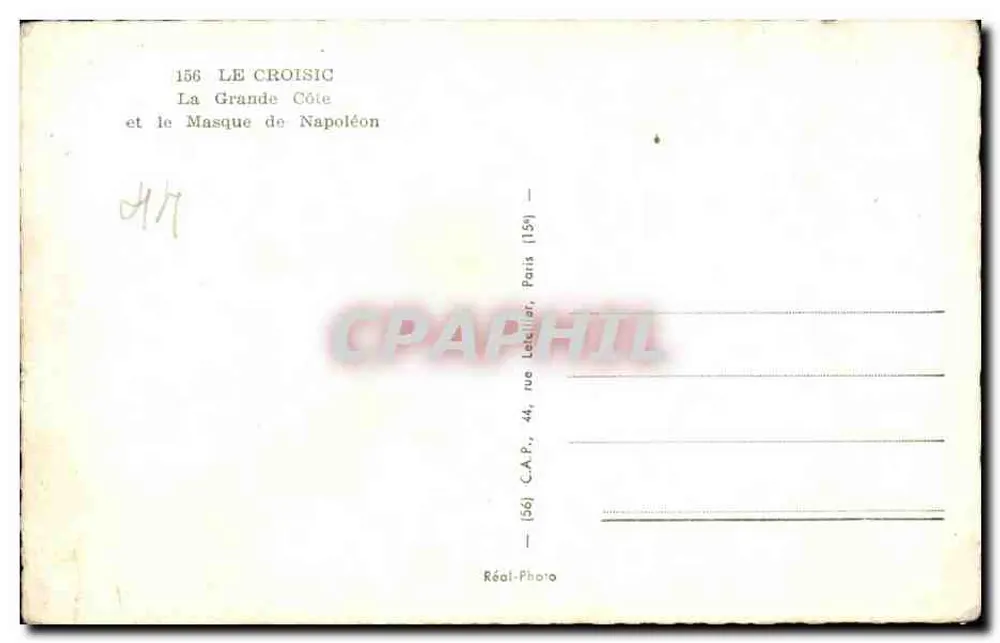 Le Croisic — Die Grande Côte und der Napoleonsmaske — Réal-Photo, Paris - Rückseite