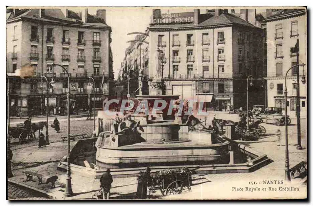 Place Royale e Rue Crébillon — Nantes — editor não identificado, número de série 158 - Frente