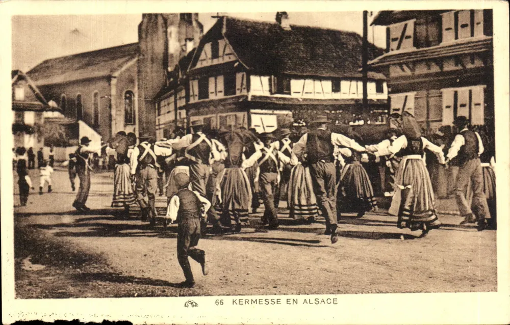 Kermesse na Alsácia — Dança folclórica — Editora: C° Alsácia das Antiguidades Mecânicas, Strasbourg - Frente