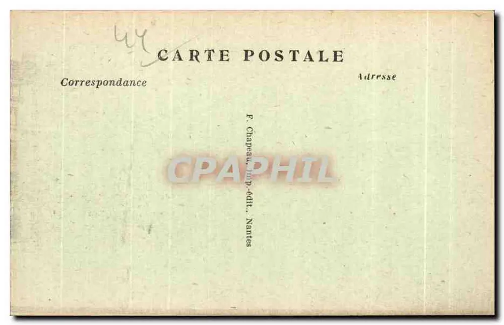 NANTES — Die Kathedrale — Verlag F. Chapeau, Nantes, Nr. 109 - Rückseite