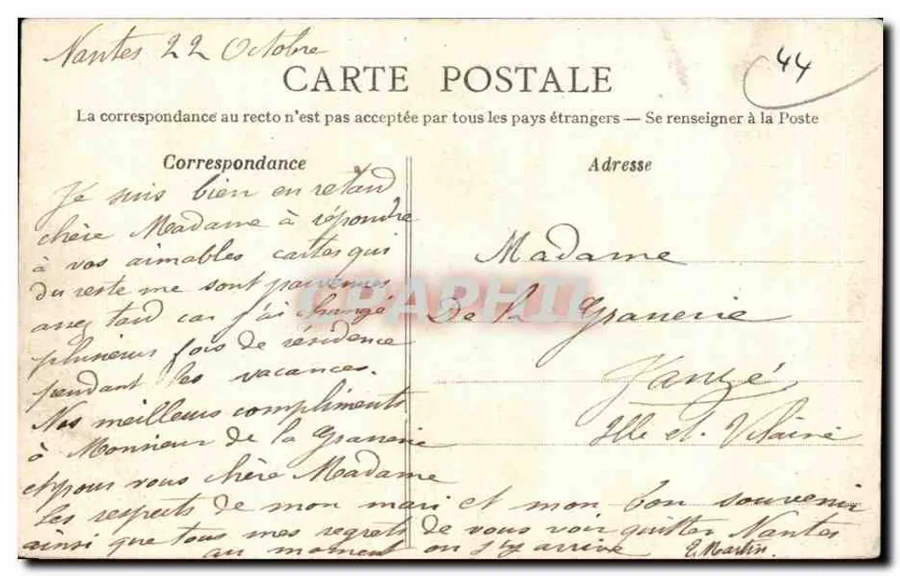NANTES — Ecke des Jardin des Plantes — Héliotypie Dugas et Cie, Nantes - Rückseite