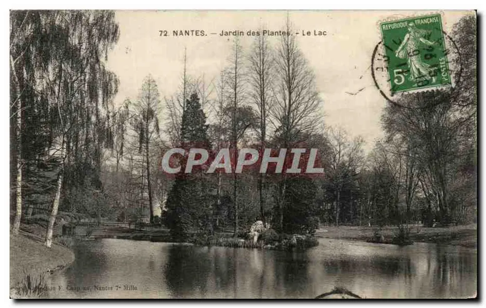 NANTES — Jardin des Plantes — Der See — Verlag F. Chapron, Nantes 7e Milia - Vorderseite