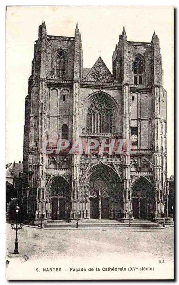 NANTES — Fachada da Catedral (século XV) — F. Chapeau, editor Nantes, n° 104 - Frente