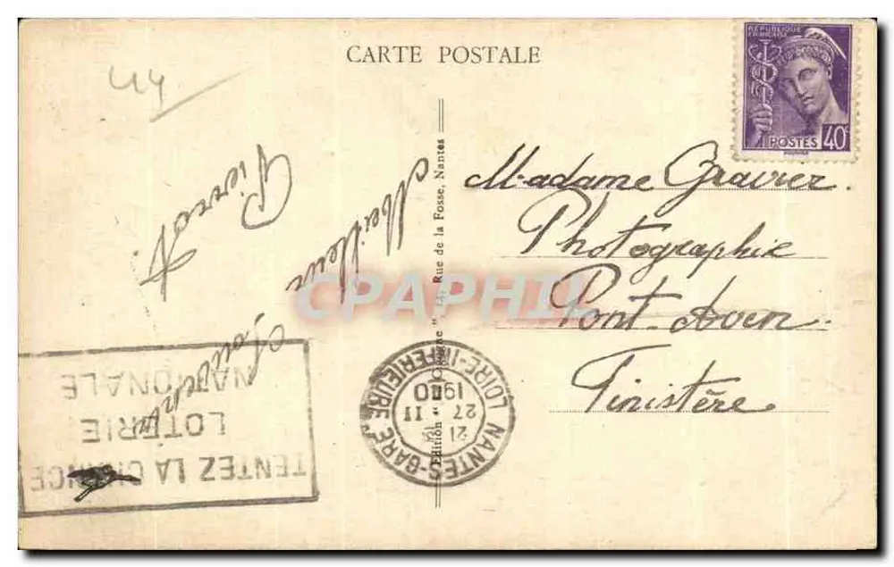 NANTES - Peristilo del Palacio de Justicia — editor anónimo, n° 158 - Reverso