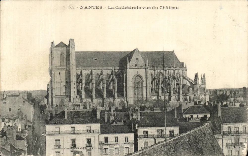 NANTES - Blick auf die Kathedrale vom Schloss — phototypie WASSIELLER, n° 503 - Vorderseite